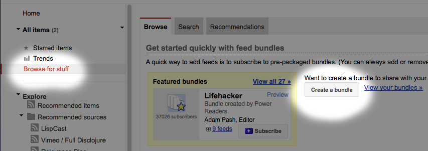 image of google reader