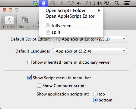 AppleScript Editor preferences