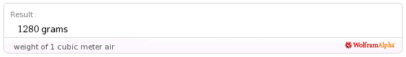 weight of 1 cubic meter air